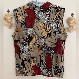 Jaipur sleeveless top. Stretchy, size L, probably more a size M (10 - 12)